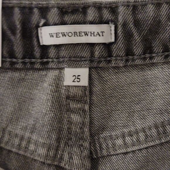 Anthropologie WeWoreWhat The Boyfriend Shorts Rigid‎ Demin Washed Grey Size 25 - Picture 4 of 11